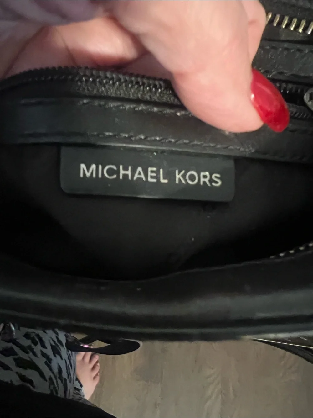 Michael Kors Black and White Logo Crossbody Camera Bag